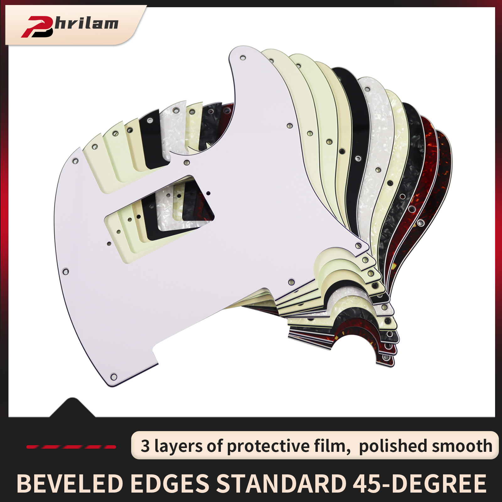 Guiro Scraper Instrument - 8-hole TL dual Pickguard hole guard
