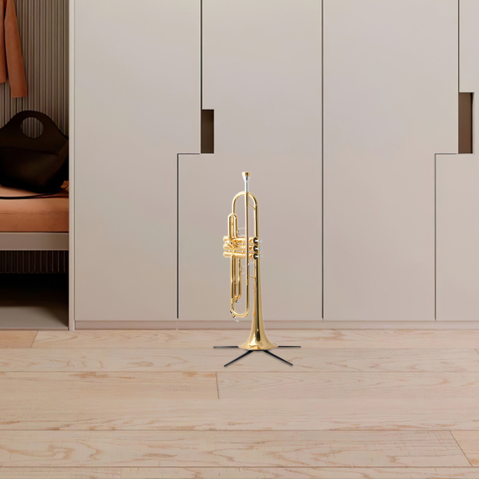Musical Instrument Trumpet - Foldable 5 Leg Metal Trumpet Stand