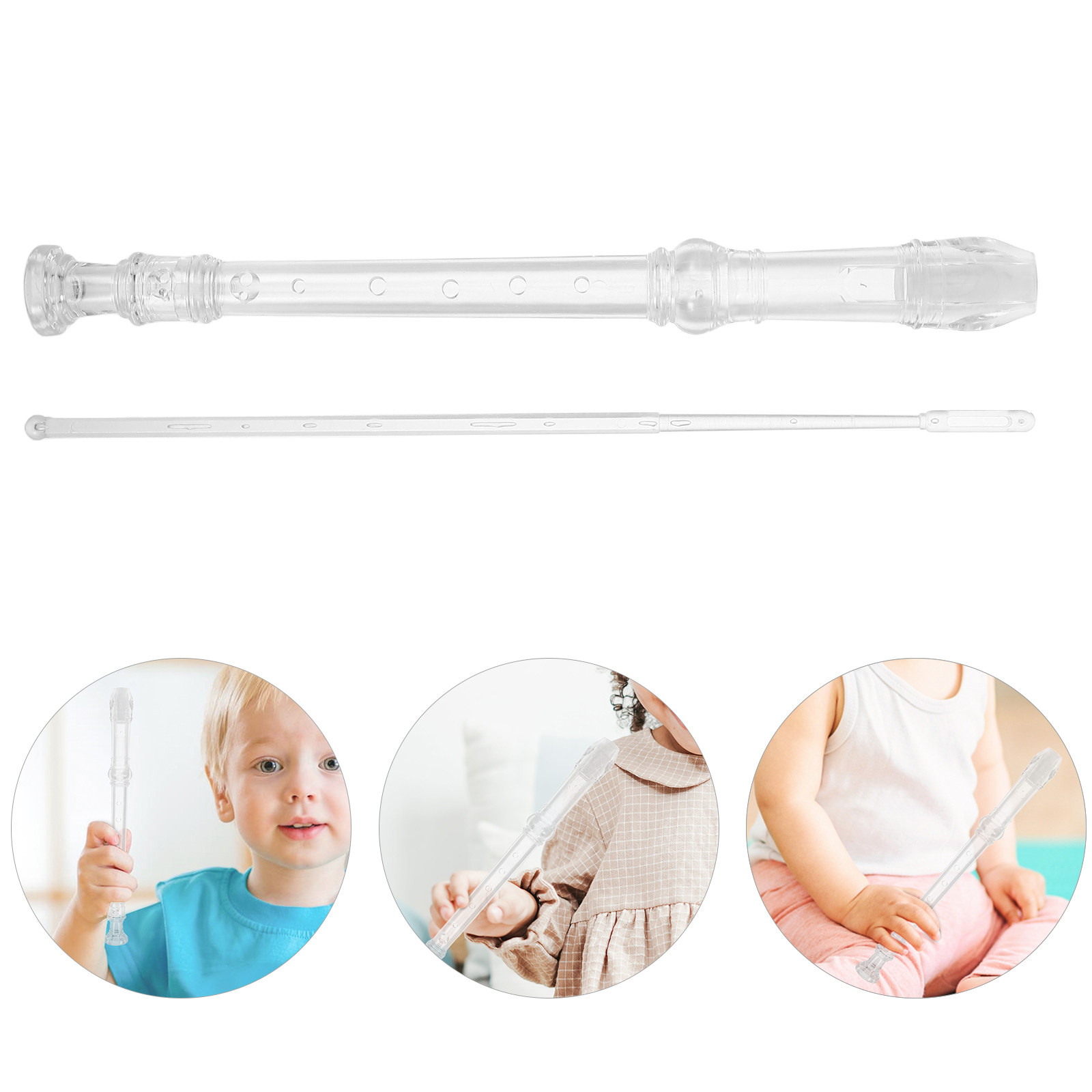 Soprano Recorder Plastic - 1Set 8-Hole Transparent Soprano Recorder Beginner