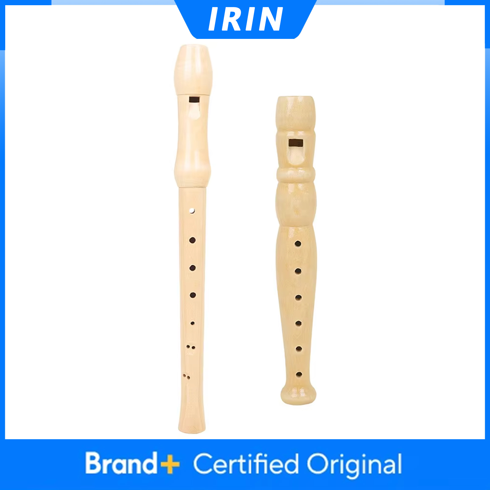 Musical Instrument Maraca - IRIN 6/8 Hole Recorder Wood Color