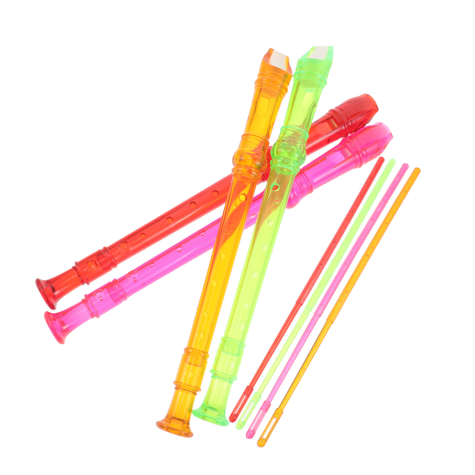 Soprano Recorder Plastic - 4Pcs Vibrant Transparent Soprano Recorder Beginner