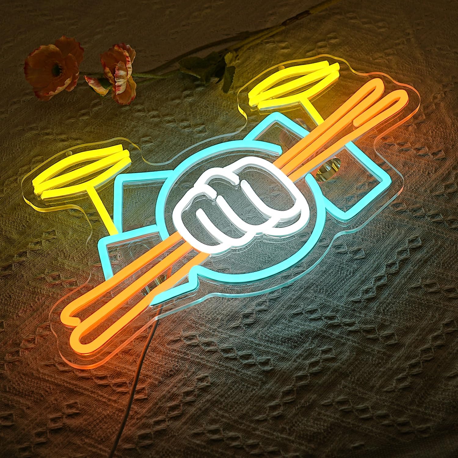 Drum Set Neon Sign USB Powered - Musical Instrument With A recensie en prijs