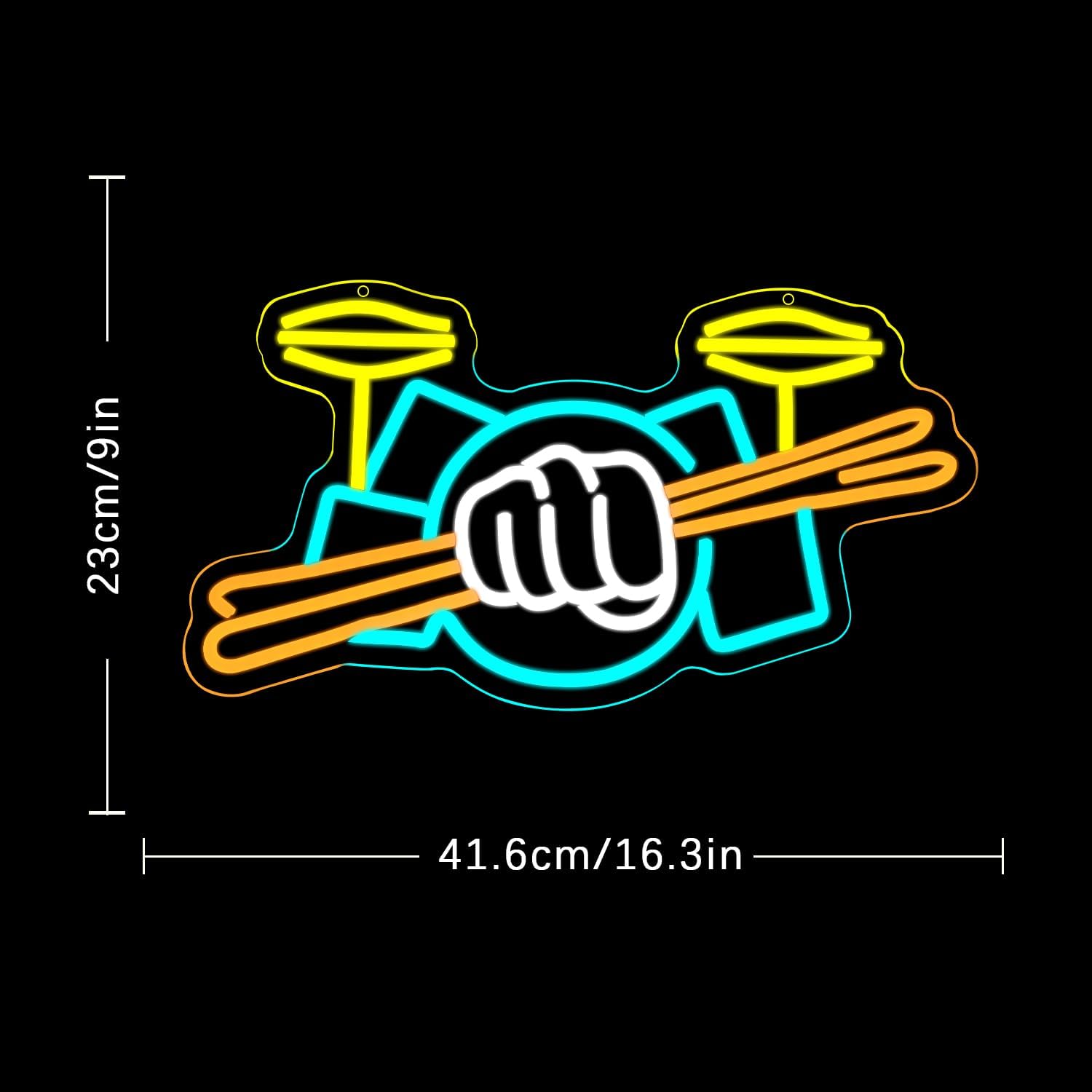 Drum Set Neon Sign USB Powered - Musical Instrument With A recensie en prijs