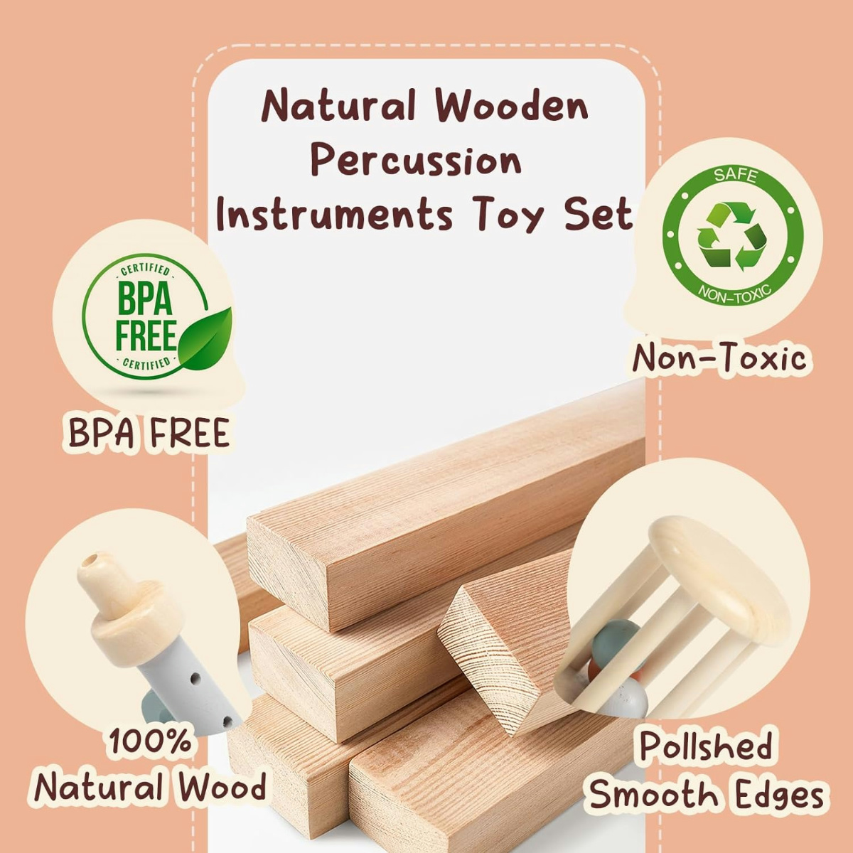5PCS Toddler Wooden Musical In - Musical Instrument Fagot recensie en prijs