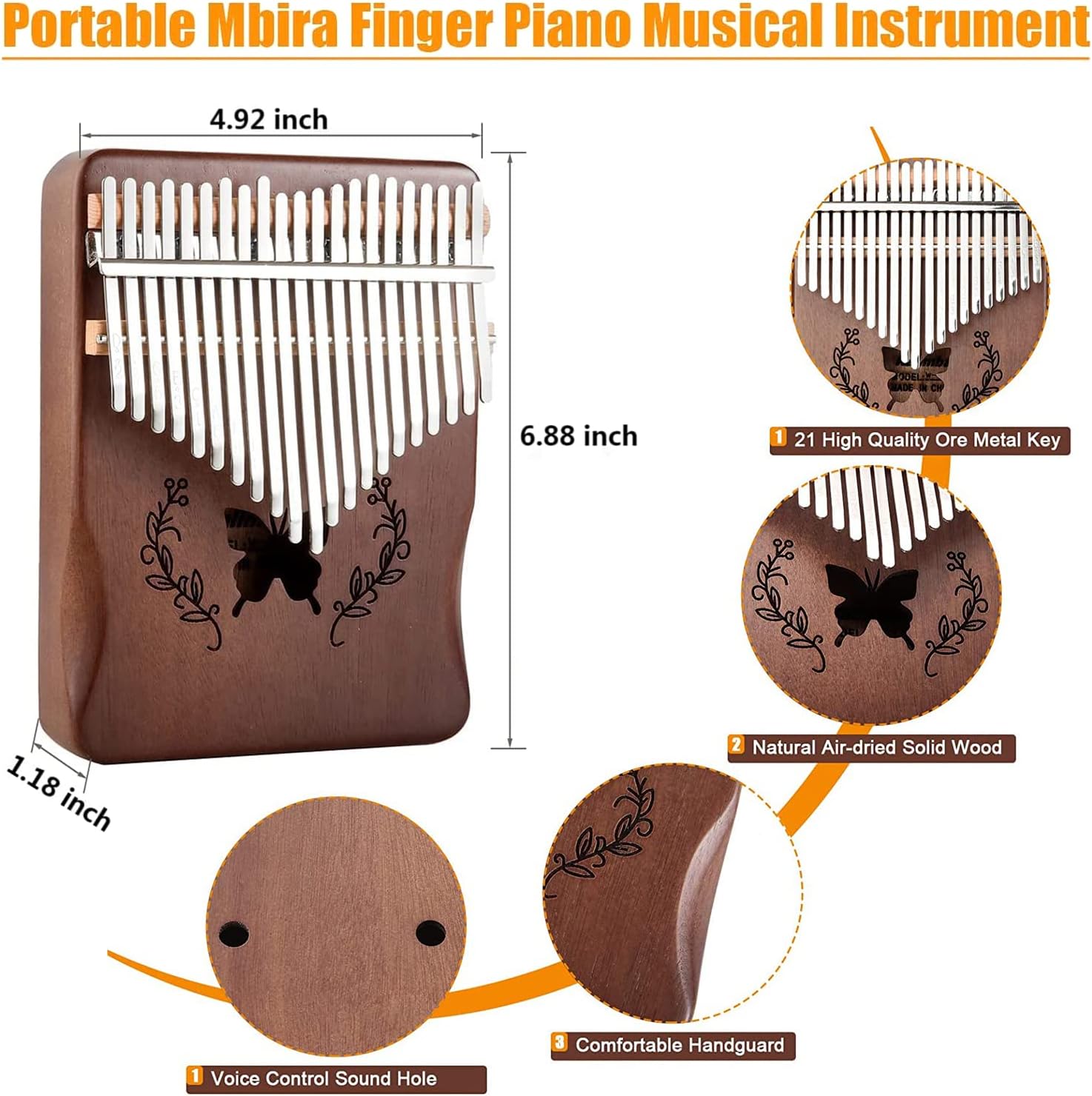Kalimba 21 Keys Thumb Piano, N - A Musical Instrument With Keys recensie en prijs
